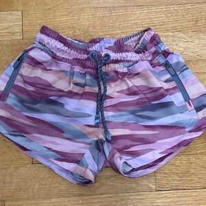 Athleta Kids Camo Shorts - Purple and Pink